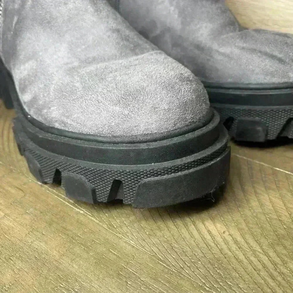 Women’s Nine West Slip On Black And Gray Chunky Size 9m Boots - Picture 2 of 16